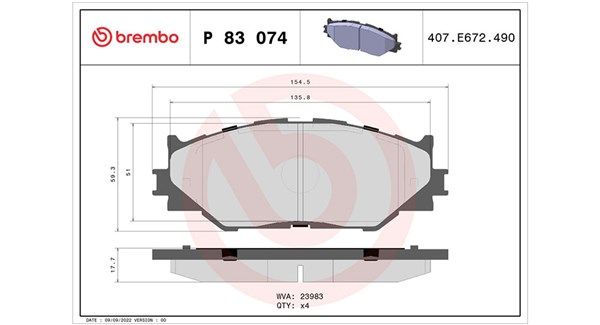 MAGNETI MARELLI Комплект тормозных колодок, дисковый тормоз 363700483074